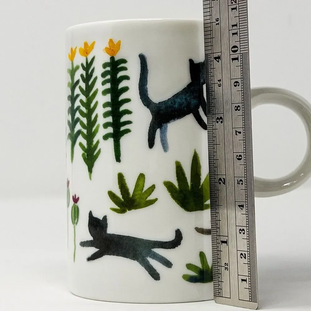 Danica Studio Secret Garden Cat Mug Botanical Floral Coffee Cup Ceramic - Picture 5 of 5